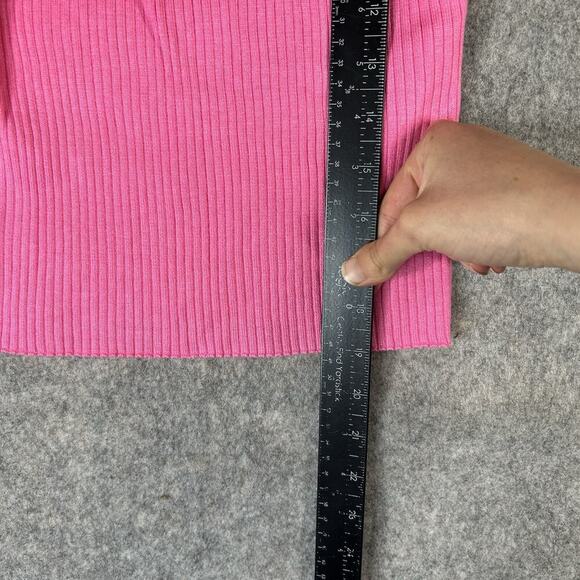 Anthropologie Pilcro High Neck Ribbed Knit Tank Sweater Womens Small Hot Pink - Picture 3 of 9